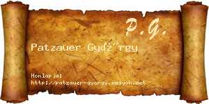 Patzauer György névjegykártya