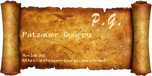 Patzauer György névjegykártya